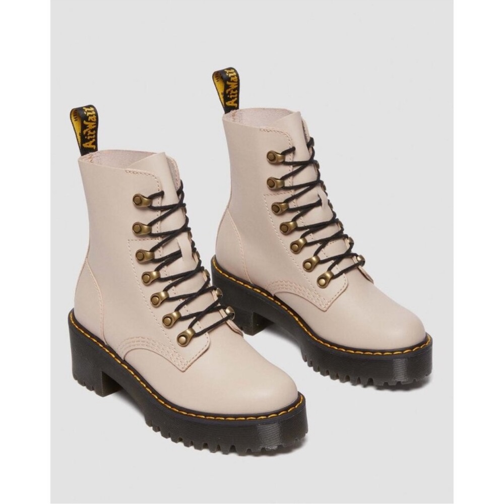 Dr. Martens Leona Cream Combat Boots